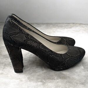MENINA STEP Made in Spains Elegant Black Textured Women's Heels Size 37